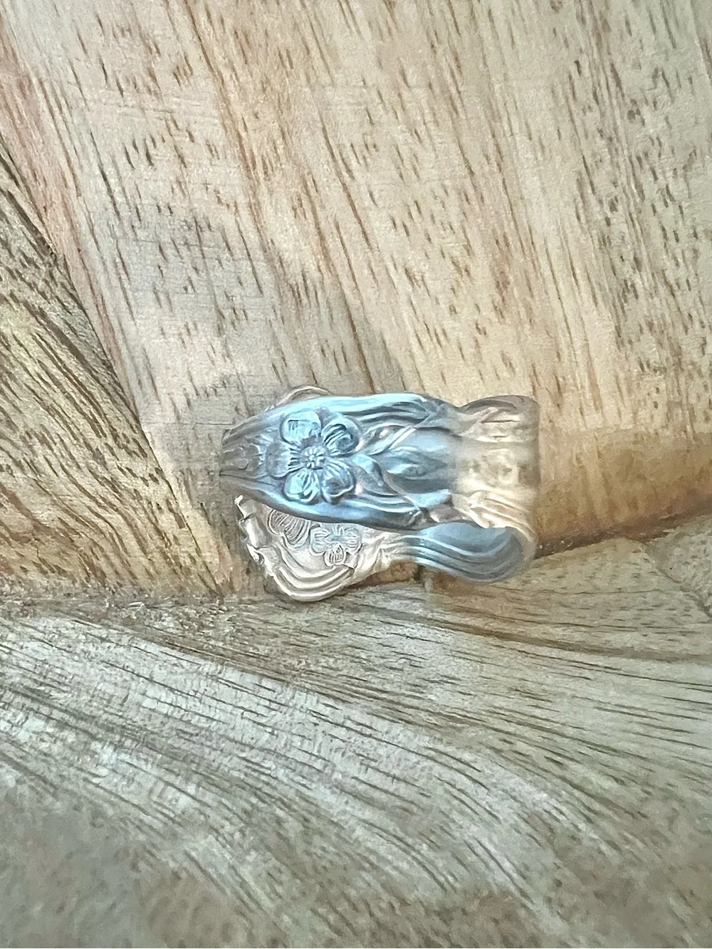 The Blossom Ring Vintage Silverware Spoon Ring Dogwood Flower SZ 7 Newly Made